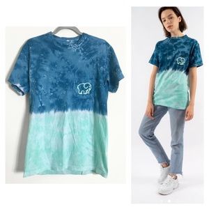 Ivory Ella Navy & Mint Tye Dye Ombré Classic Tee/Size S